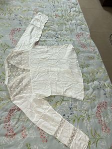 Stylish White Lace Detail Top
