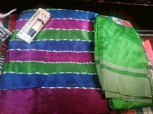 Beautiful Multicolour Saree With Free Gift