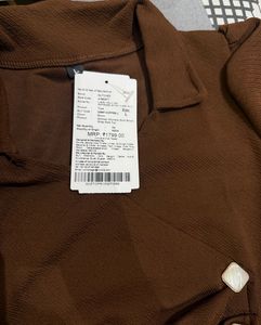 Chic Brown Textured Wrap Top