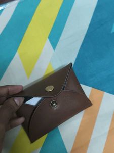 Brown Faux Leather Card Holder
