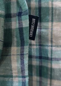 Blue Plaid Button-Up Long Sleeve Top