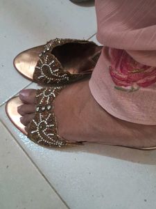 Elegant Beaded Rose Gold Heels