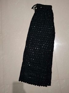 Black Sequins Palazzo Pants | Size S