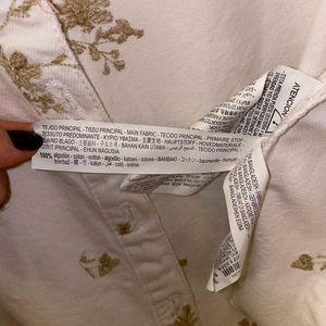 Final Sales 🔥Zara White Floral Print Cropped Deni