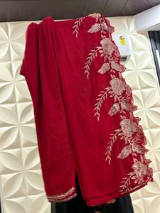 Elegant Red Embroidered Kurta Set