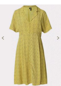 Yellow Print Mini Dress