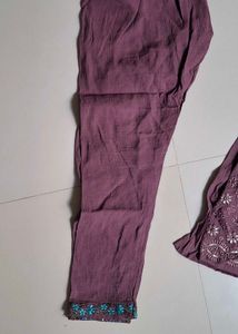 Purple Kurta Set with Dupatta &amp; Pants