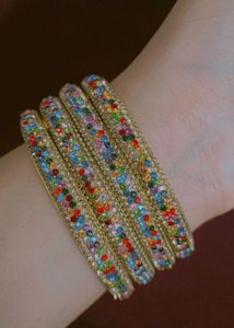 Colorful Crystal Bangle Set