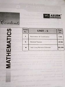 Allen Mathematics JEE (Main + Advanced) Unit 05