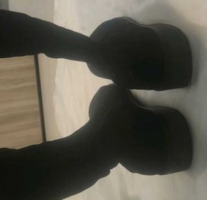 Black Thigh High Boots