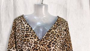 Leopard Print Wrap Crop Top