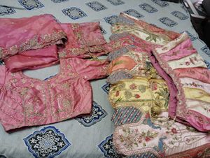 multicolour Embroidered Lehenga Choli Set