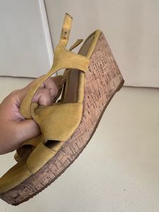 Westside Yellow Suede Wedge Sandals