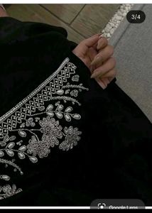 ❤️‍🩹🎉Abaya with Silver Embroidery