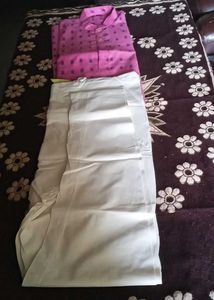 Pink Patterned Men's Kurta