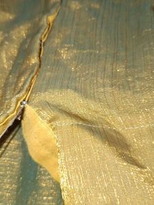 Golden saree blause Set hand stone work