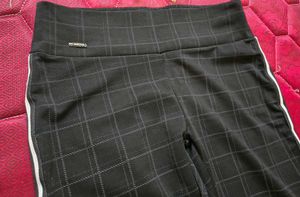 Classic Plaid Pants with Stripe Detail