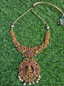 Elegant Matte Finish Laxmi Pendent Jewellary
