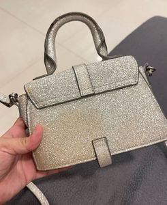 H&amp;M Silver Glitter Mini Handbag