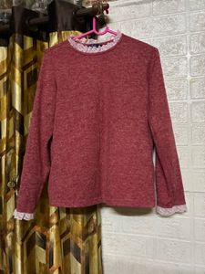 2 Tops Leopard Print Cropped Top and maroon to