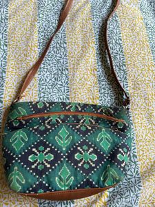 Stylish Green Ikat Crossbody Bag