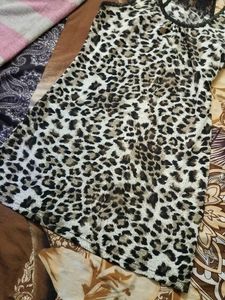 Leopard Print Dress with Lace Detail