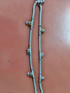 Silver Anklets with Colorful Charms