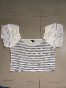 Striped Puff Sleeve Top