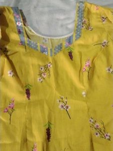 Brown Floral Print Kurta