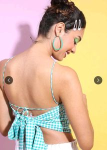 Cute Gingham Halter Top