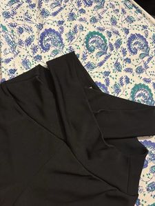 Black Crossover Waist Shorts