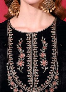 Elegant Navy Blue Velvet Kurta Set fix price