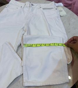 H&amp;M Cream Wide Leg Jeans