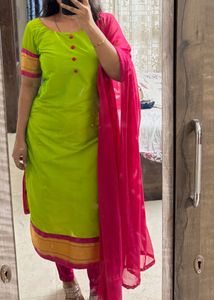 Vibrant Lime Green Kurta