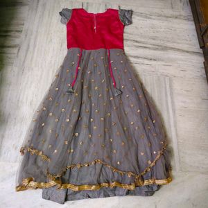 Beautiful Pink and Grey Embellished Gown