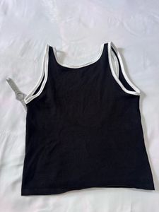 Black Tank Top with White Trim