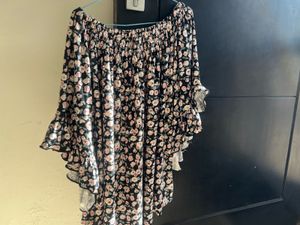 Off-Shoulder Floral Print Blouse