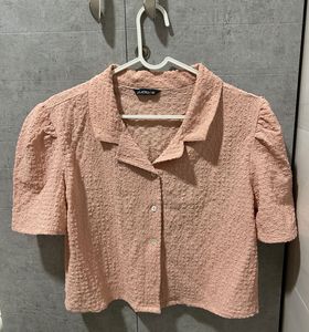 Chic Textured Cropped Blouse