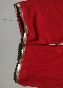 Beautiful Red Kurta with Gold Embellishments