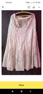 long ethnic white skirt