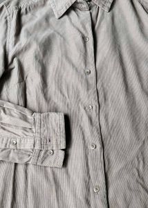 velvet Classic Beige Longline Shirt