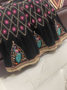 beautiful silk frock without bottom and dupatta