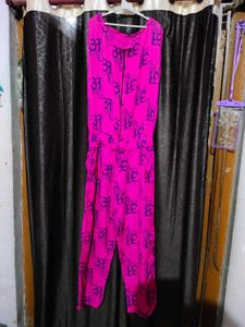 Pink Printed Jump suit