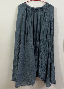 Bohemian Grey Crinkle Maxi Skirt