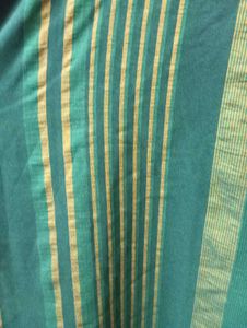 Green &amp; Gold Striped Kurta with Embellishment