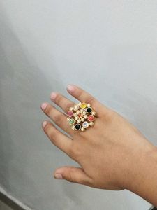 Exquisite Gold-Plated American Diamond Ring