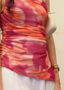 Vibrant One Shoulder Ruched Top