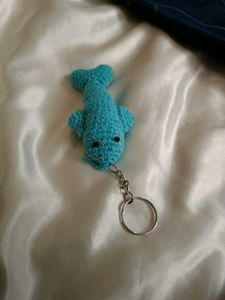 Cute Blue Fish Keychain