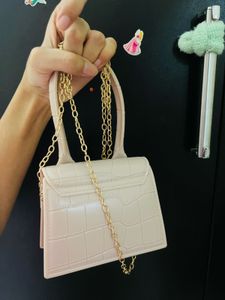 Mini Cream Croc Handbag