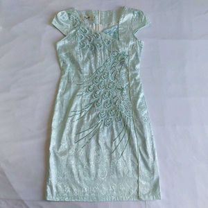 Vintage Elegant Light Blue Peacock Dress✨️🔮